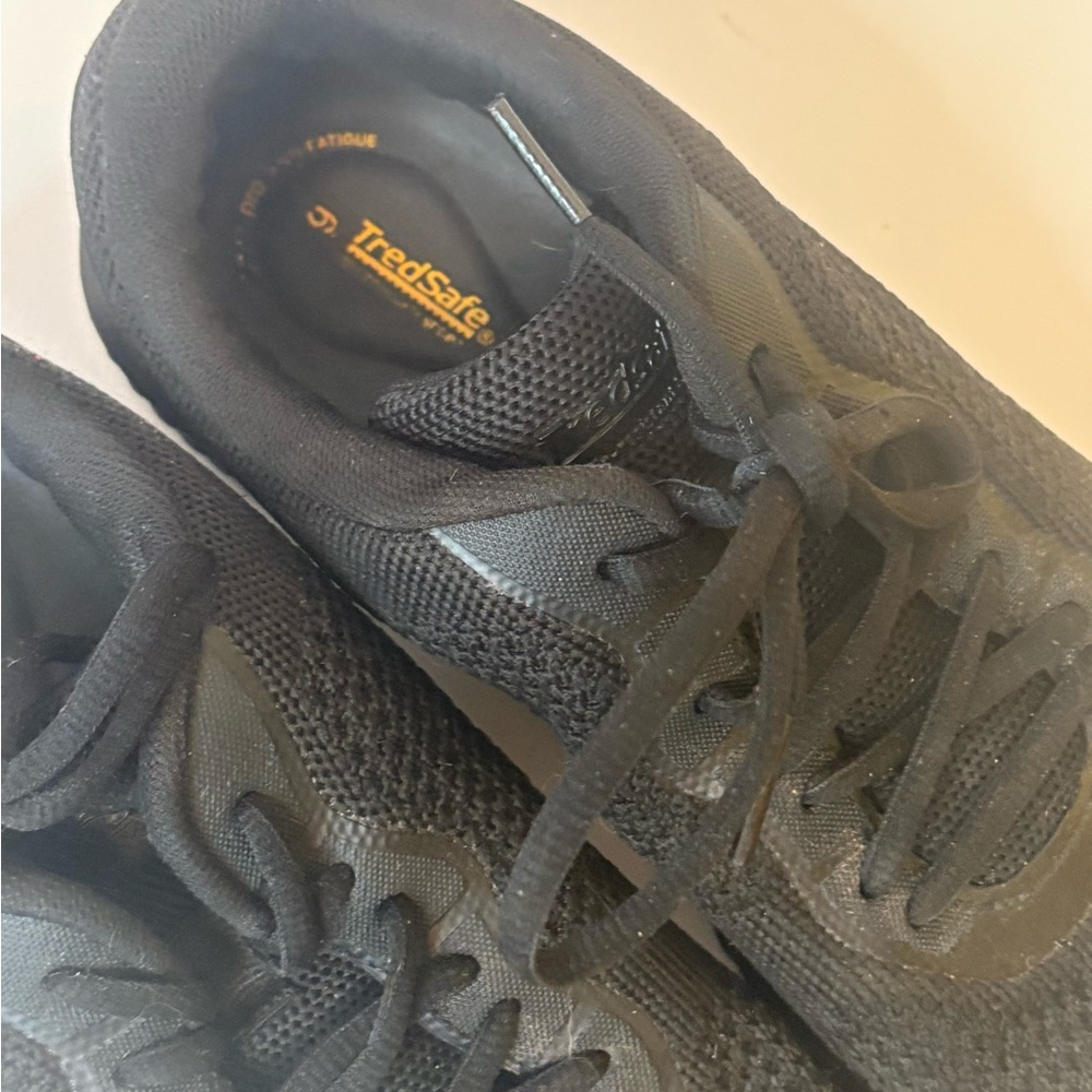 Black non-slip work wear black sneakers skid size 9 fast food shoes - Picture 6 of 16